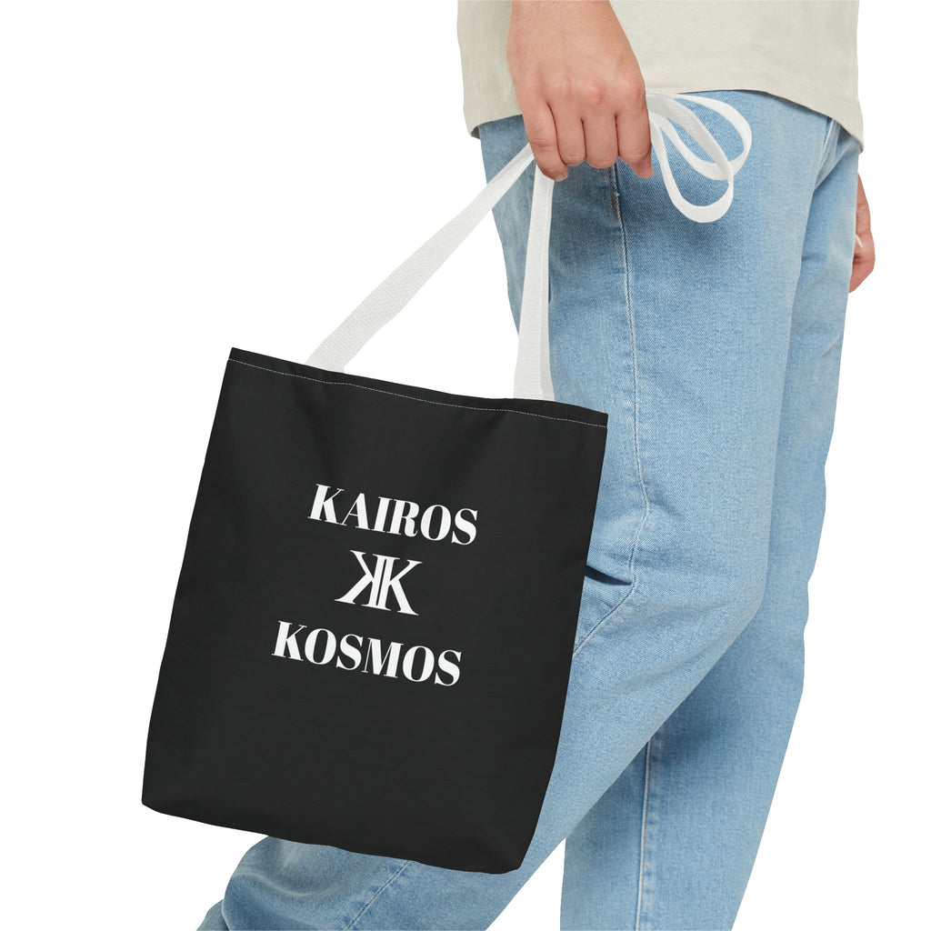 Kairos Kosmos BLACK Tote Bag – Minimalist Monogram Tote