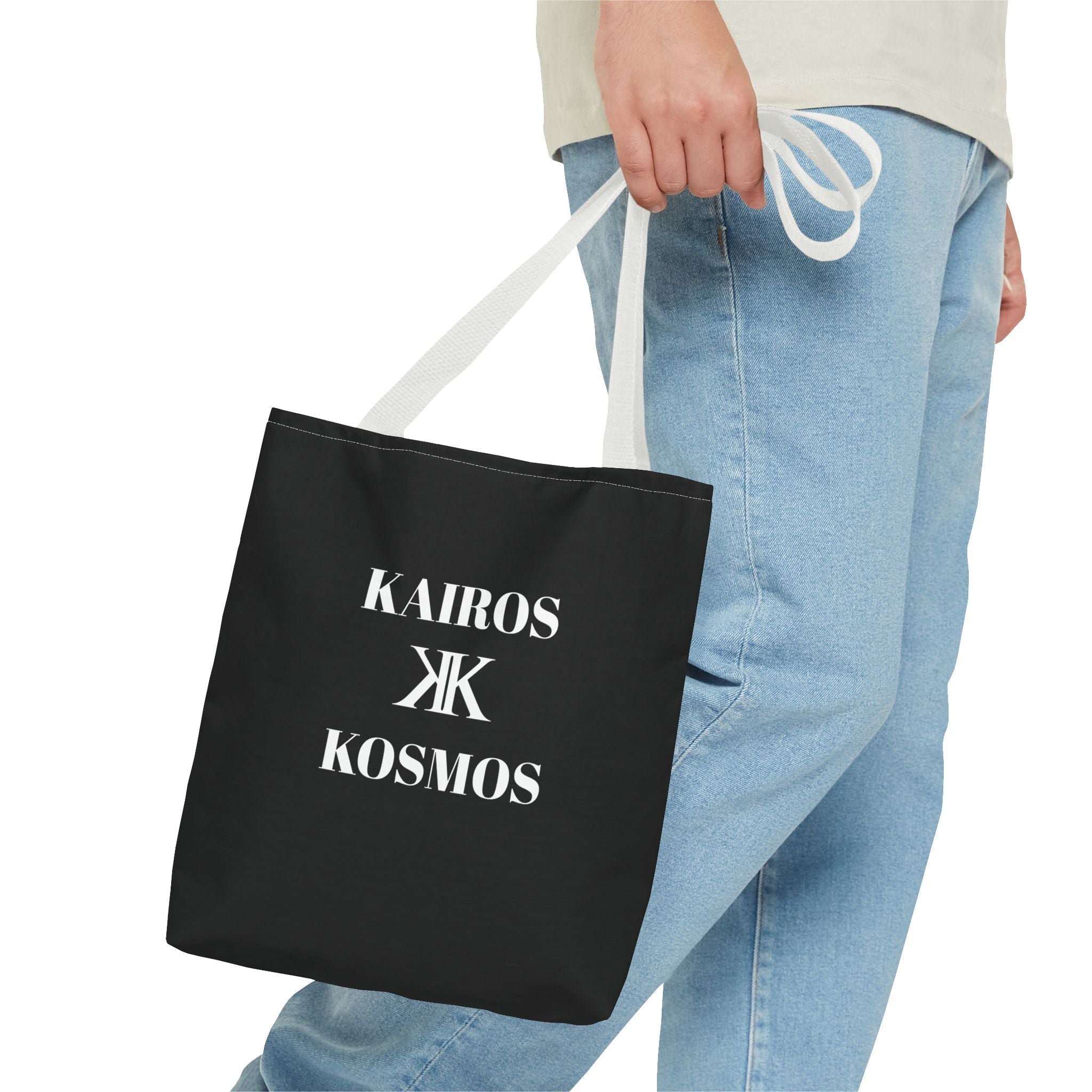 Kairos Kosmos BLACK Tote Bag – Minimalist Monogram Tote