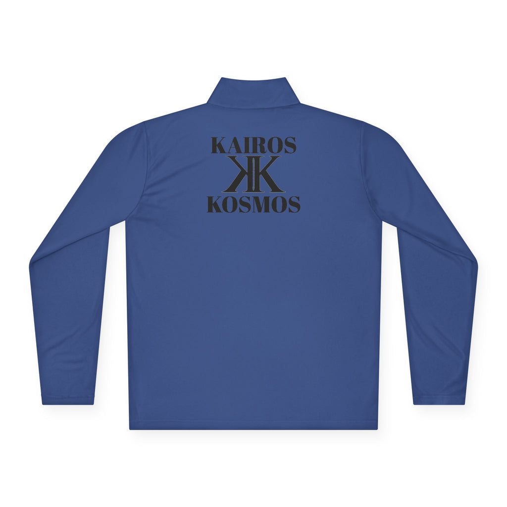 Quarter-Zip Pullover — Minimal Black KK Logo Athletic Pullover