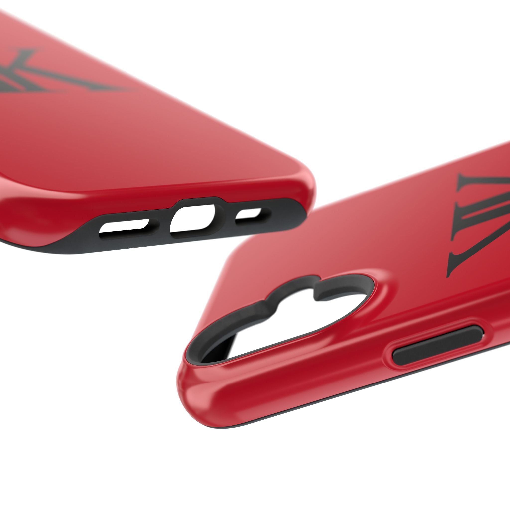 Magnetic Impact-Resistant RED Case with Bold KK Monogram
