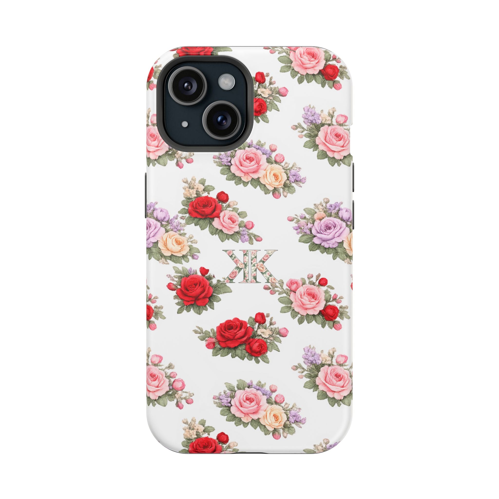 Anthos Collection Vintage Floral Rose Pattern Magnetic Impact-Resistant Phone Case