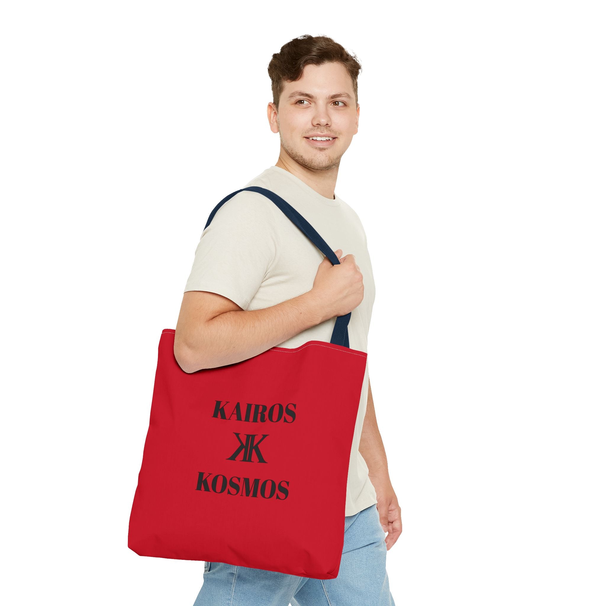 Kairos Kosmos RED Tote Bag – Minimalist Monogram Tote