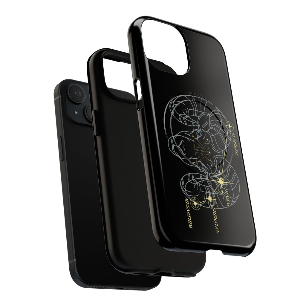 Aether Collection BLACK Aries Tough Magnetic Phone Case — Minimal Zodiac Design