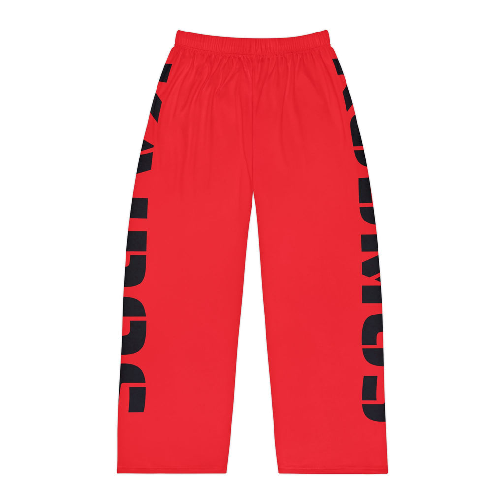 RED Lounge Pants — Bold Side-Panel 'KAIROS' Men's Pajama Trousers