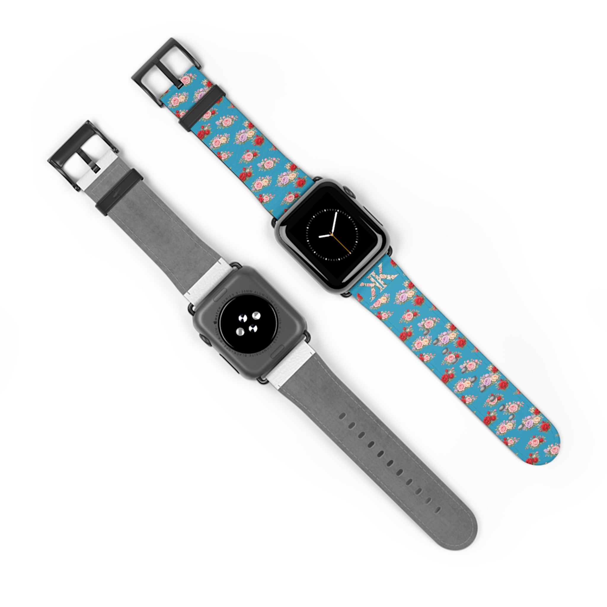 Anthos Collection Turquoise Floral Vintage Watch Band — Apple Watch Strap