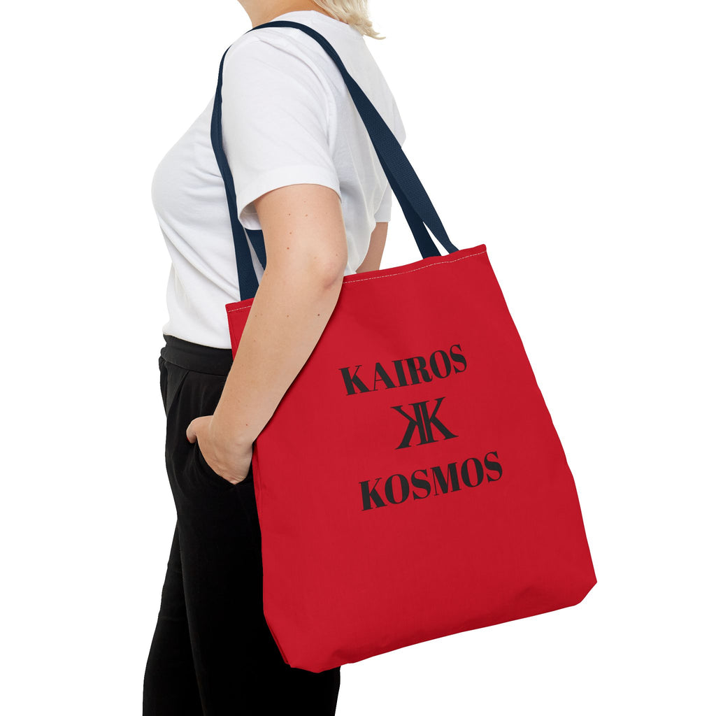 Kairos Kosmos RED Tote Bag – Minimalist Monogram Tote