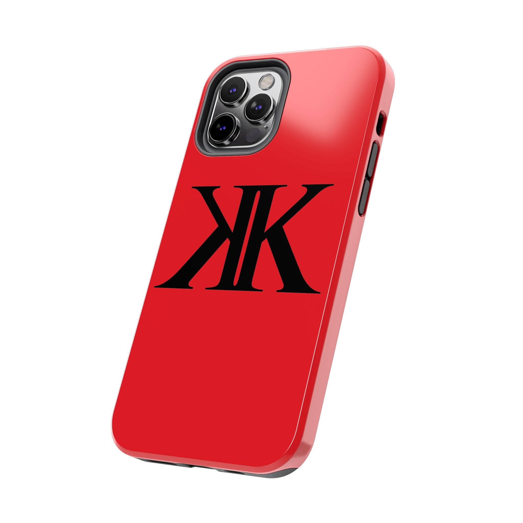 Monogram 'KK' RED Tough Phone Case — Minimal Black Initials Protective Cover