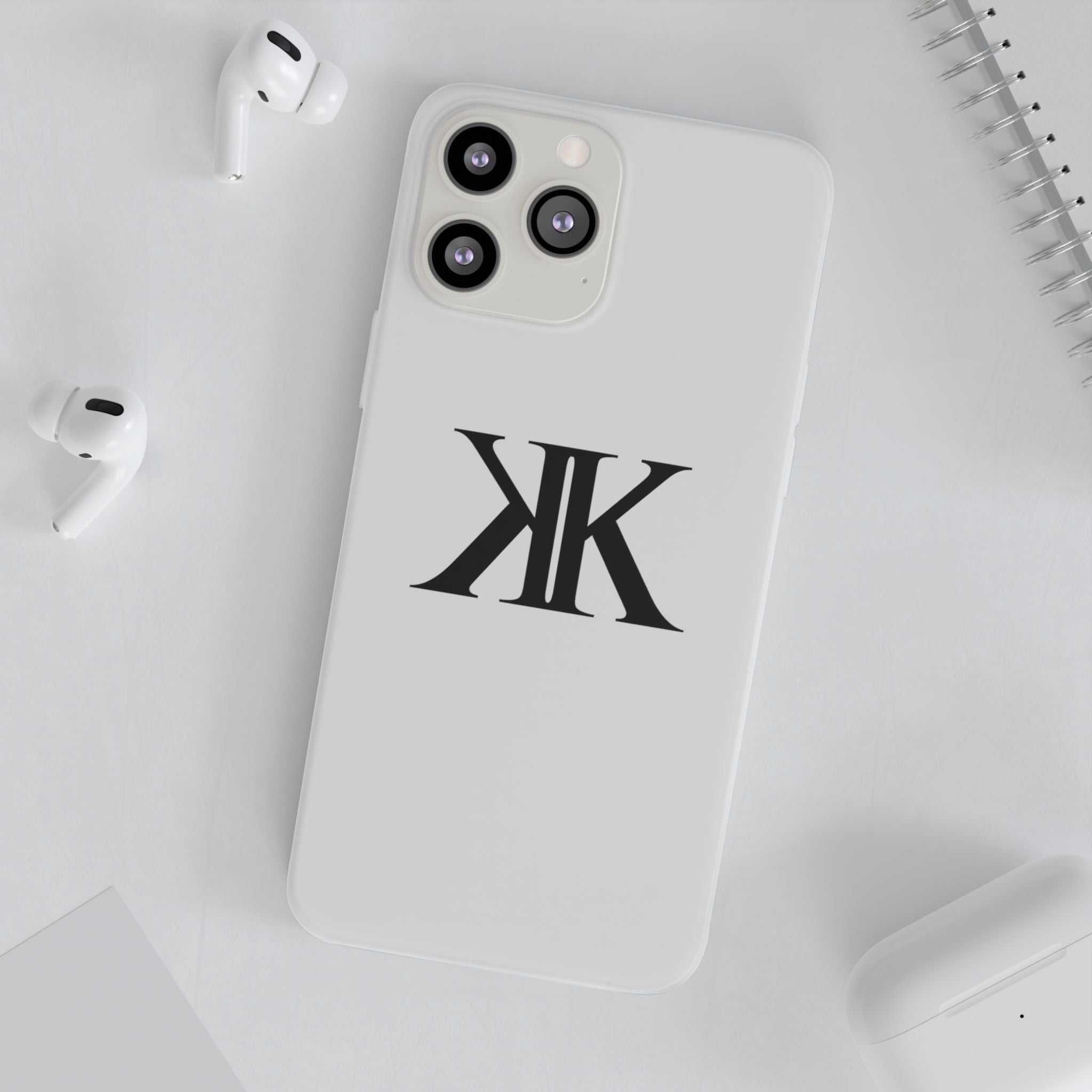 Monogram KK Phone Case — Minimalist Black Logo Flexi Case