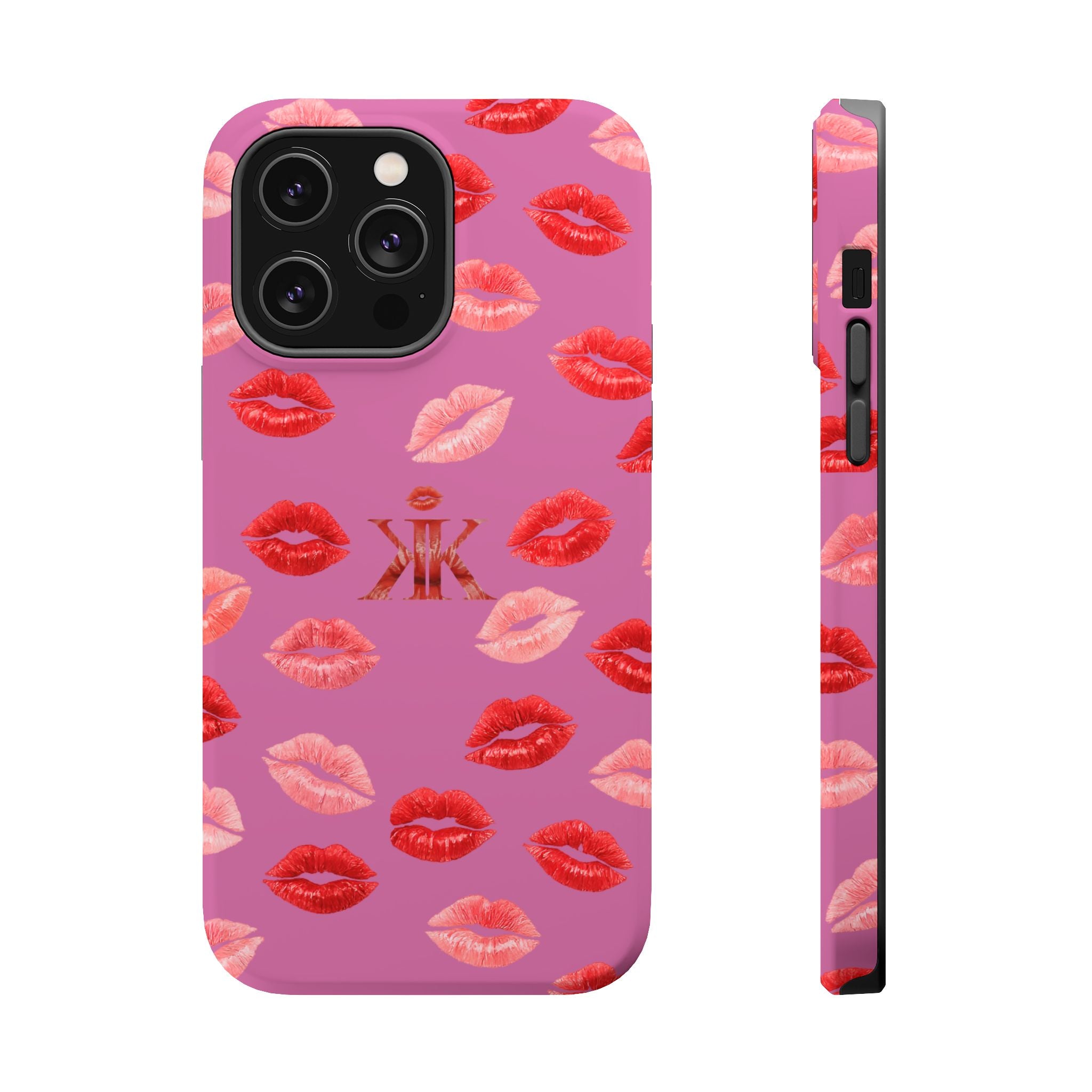 Psyche Collection Light Pink - Kiss Pattern Magnetic Impact Phone Case