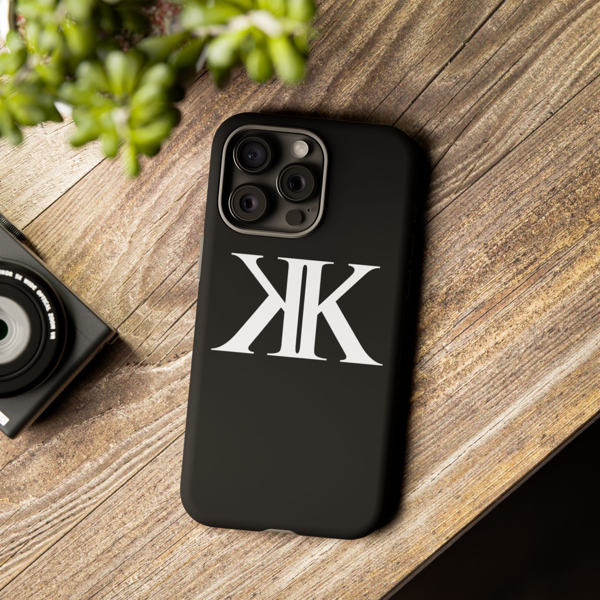 Monogram KK Phone Case BLACK — Tough Protective iPhone Cover