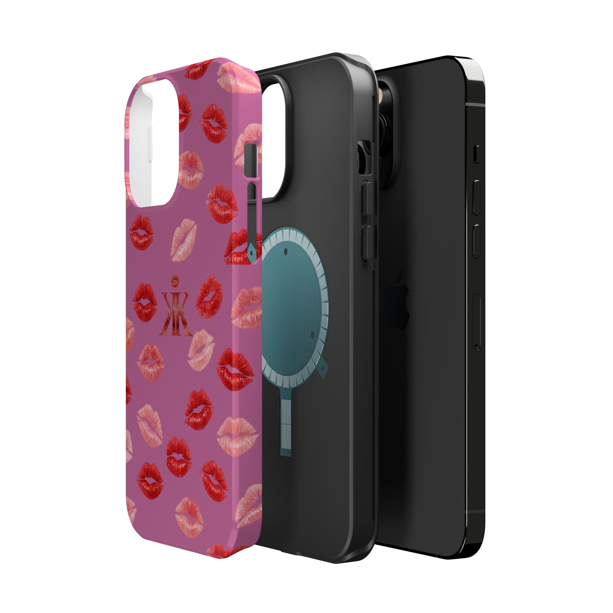 Psyche Collection Light Pink - Kiss Pattern Magnetic Impact Phone Case