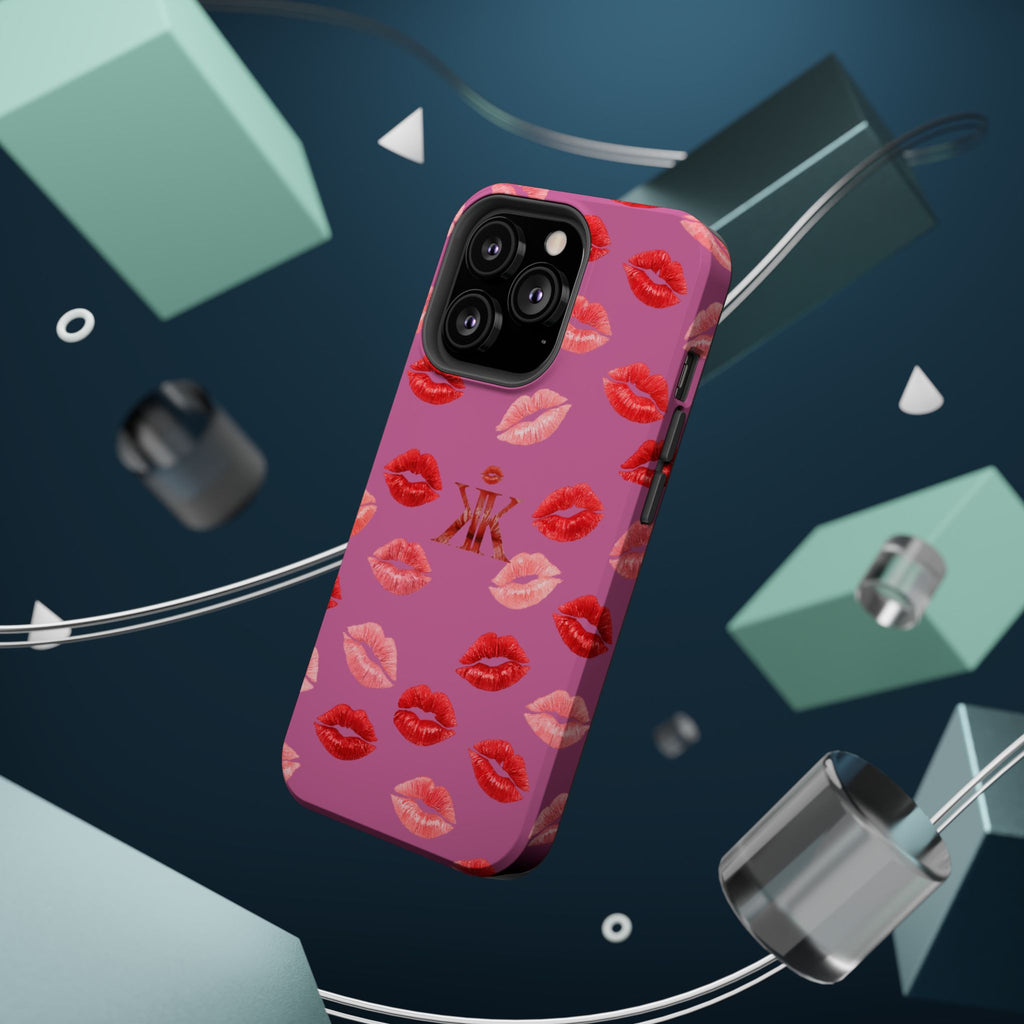 Psyche Collection Light Pink - Kiss Pattern Magnetic Impact Phone Case