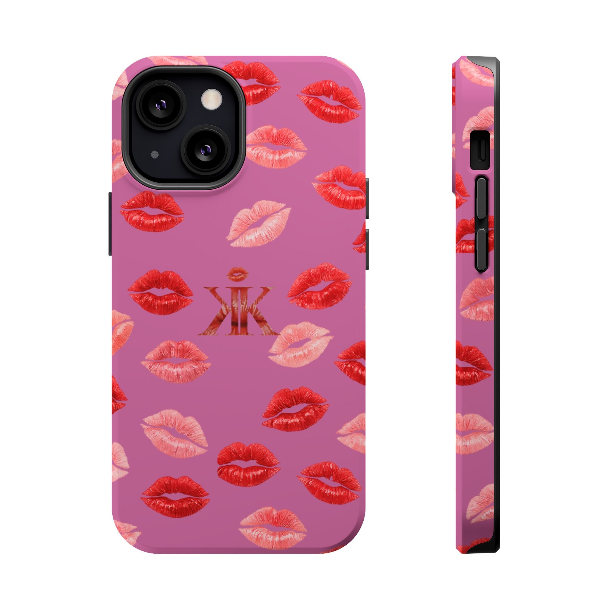 Psyche Collection Light Pink - Kiss Pattern Magnetic Impact Phone Case
