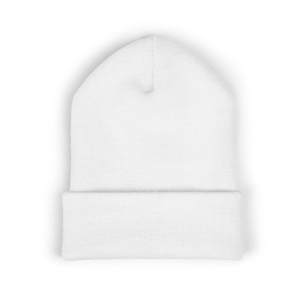 Kairos Kosmos Embroidered Cuffed Beanie — Minimal Logo Knit Hat