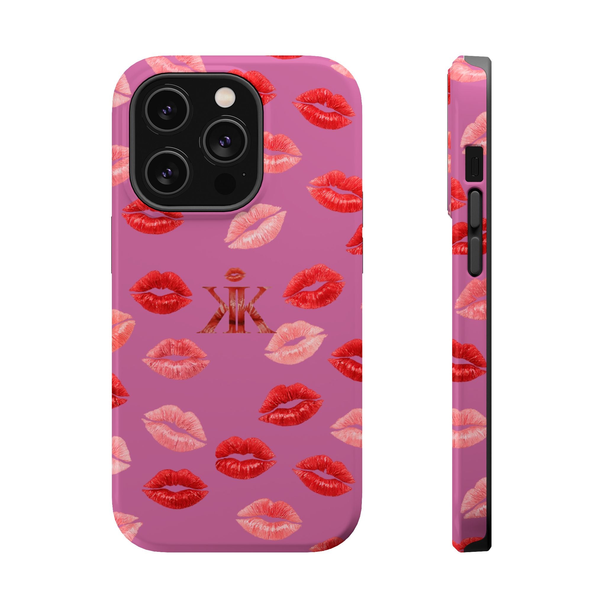 Psyche Collection Light Pink - Kiss Pattern Magnetic Impact Phone Case