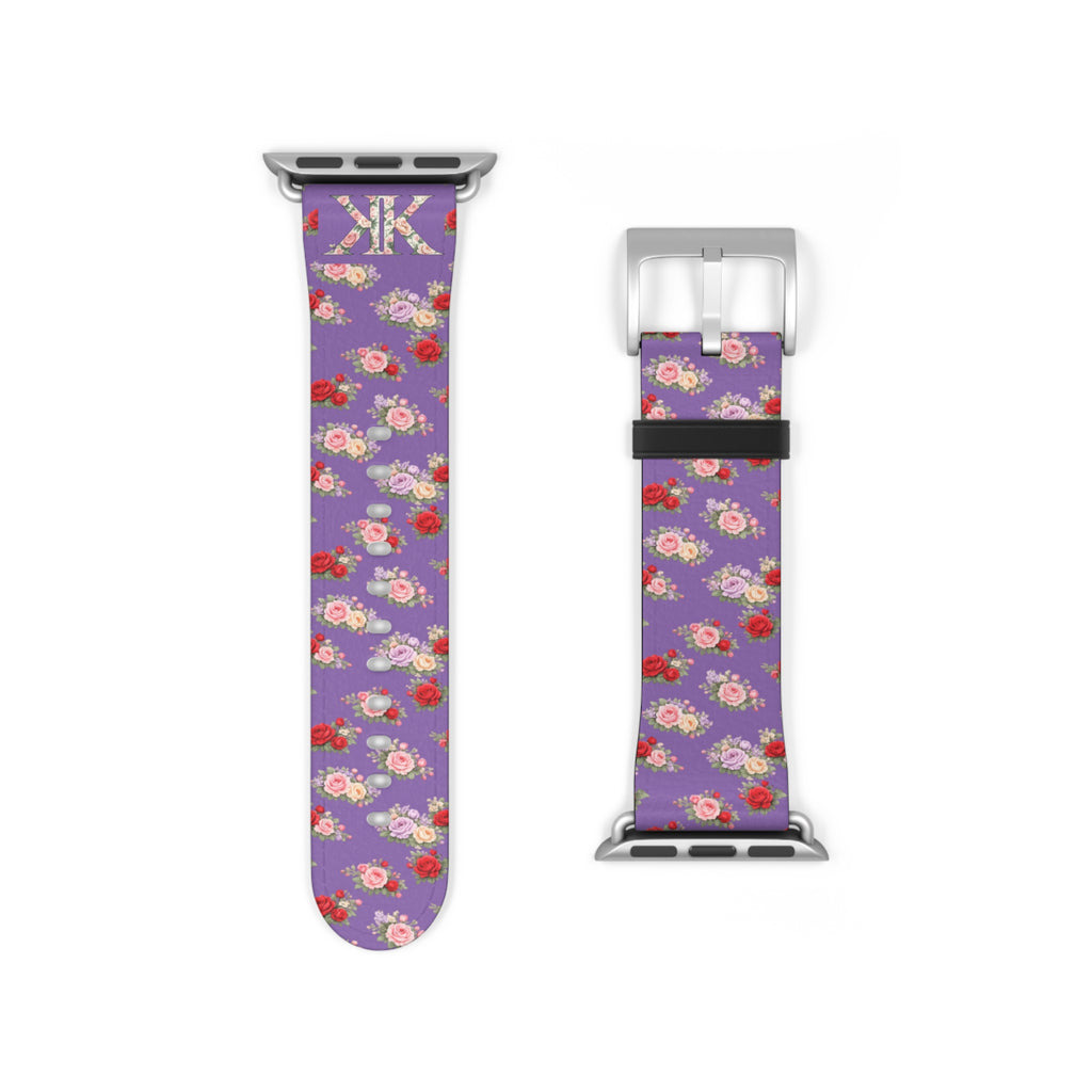 Anthos Collection Light Purple Floral Vintage Watch Band —  Apple Watch Strap