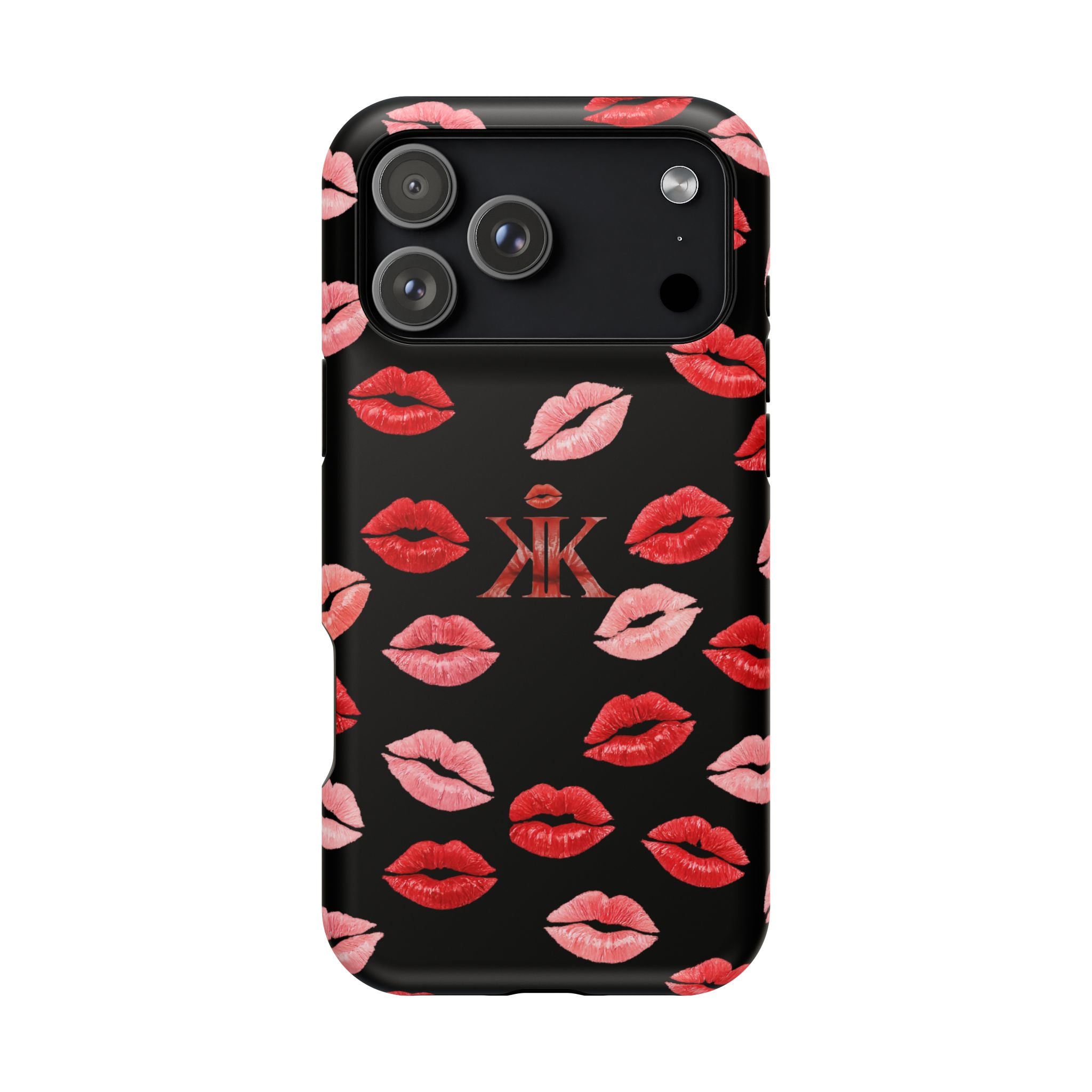 Psyche Collection BLACK - Kiss Pattern Magnetic Impact Phone Case