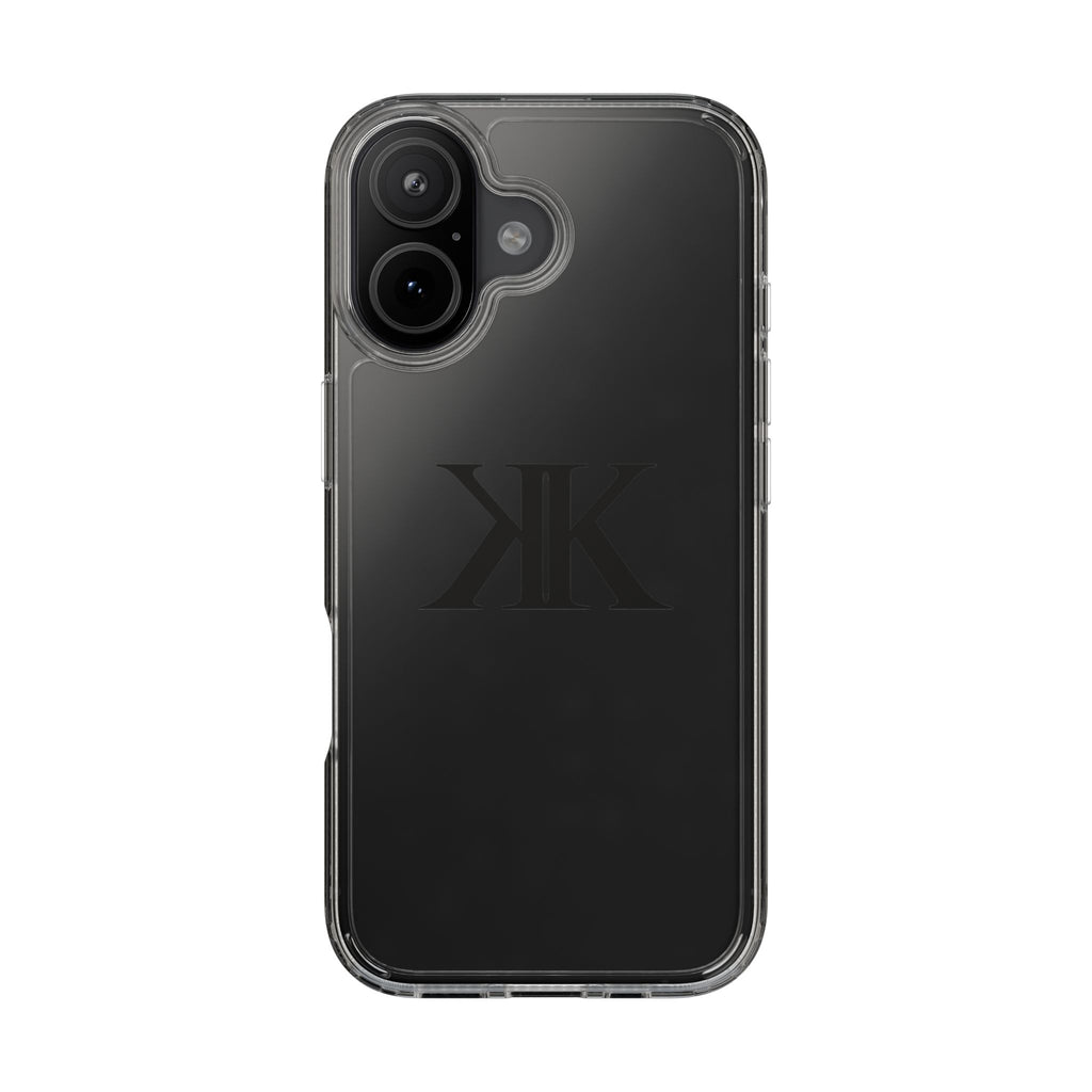 Kairos Kosmos Clear Phone Case — Minimal Black KK Monogram