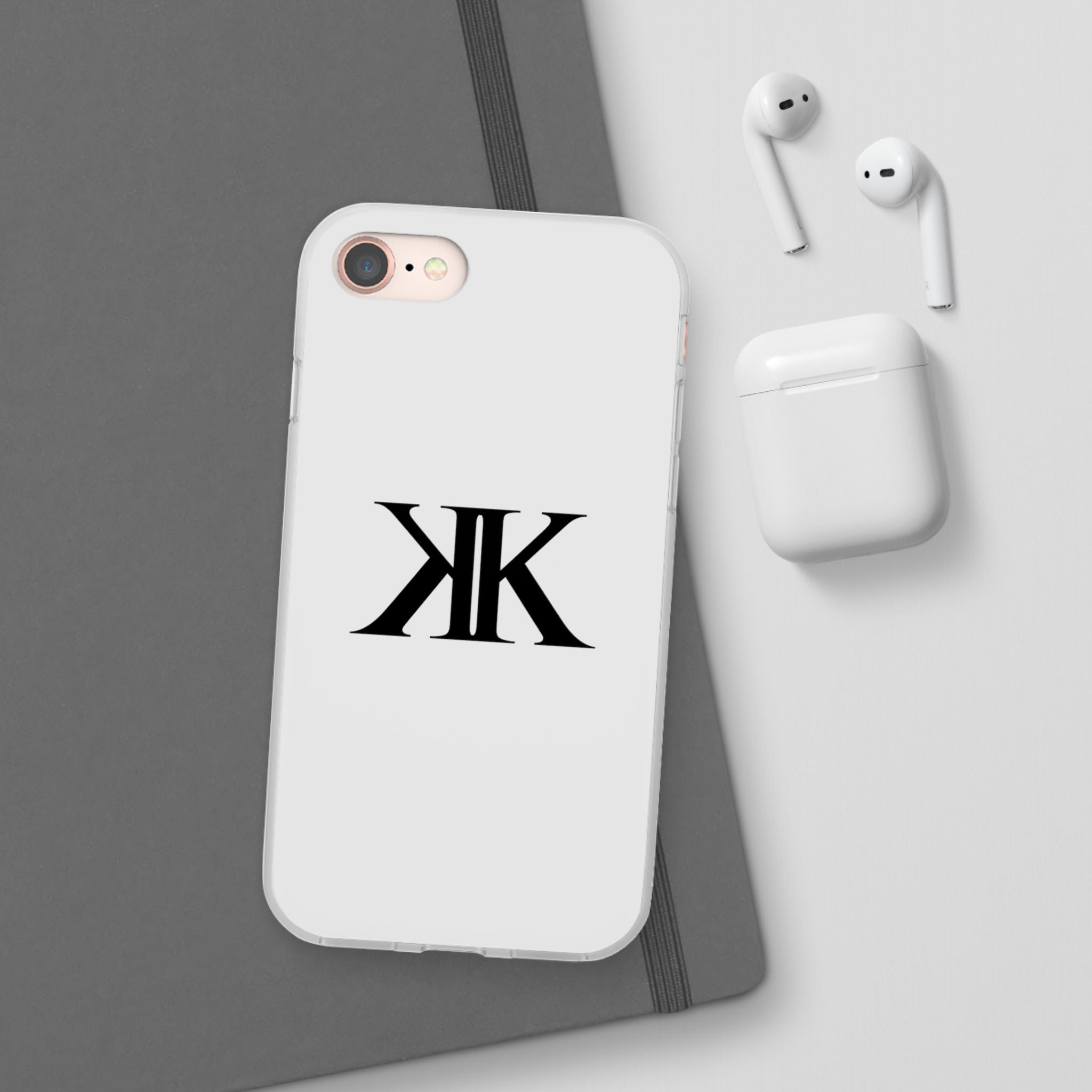 Monogram KK Phone Case — Minimalist Black Logo Flexi Case
