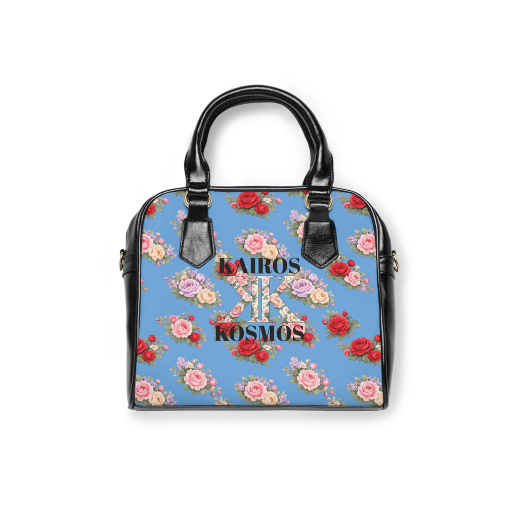 Anthos Collection Light Blue Vintage Floral 'Kairos Kosmos' Shoulder Handbag