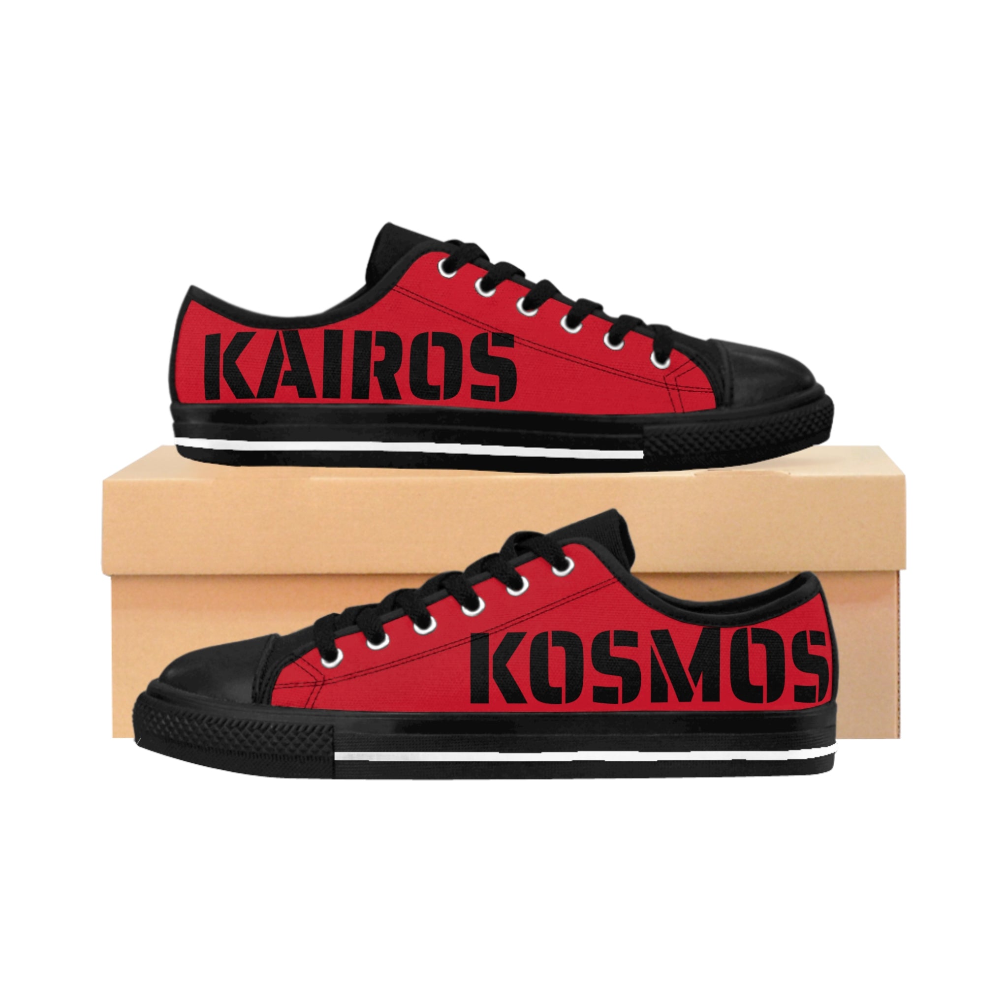 Kairos Kosmos RED Low-Top Sneakers — Bold Streetwear Canvas Shoes