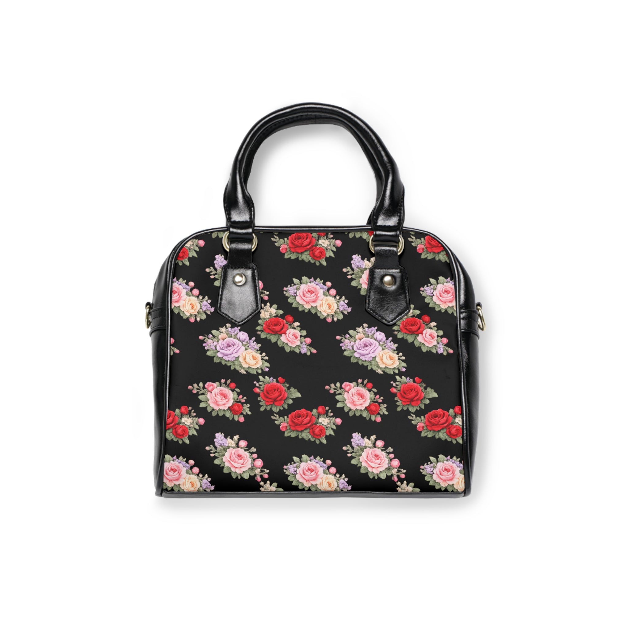 Anthos Collection BLACK Vintage Floral 'Kairos Kosmos' Shoulder Handbag