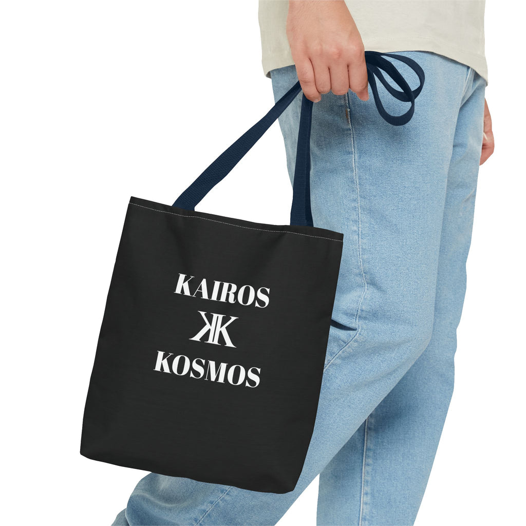 Kairos Kosmos BLACK Tote Bag – Minimalist Monogram Tote
