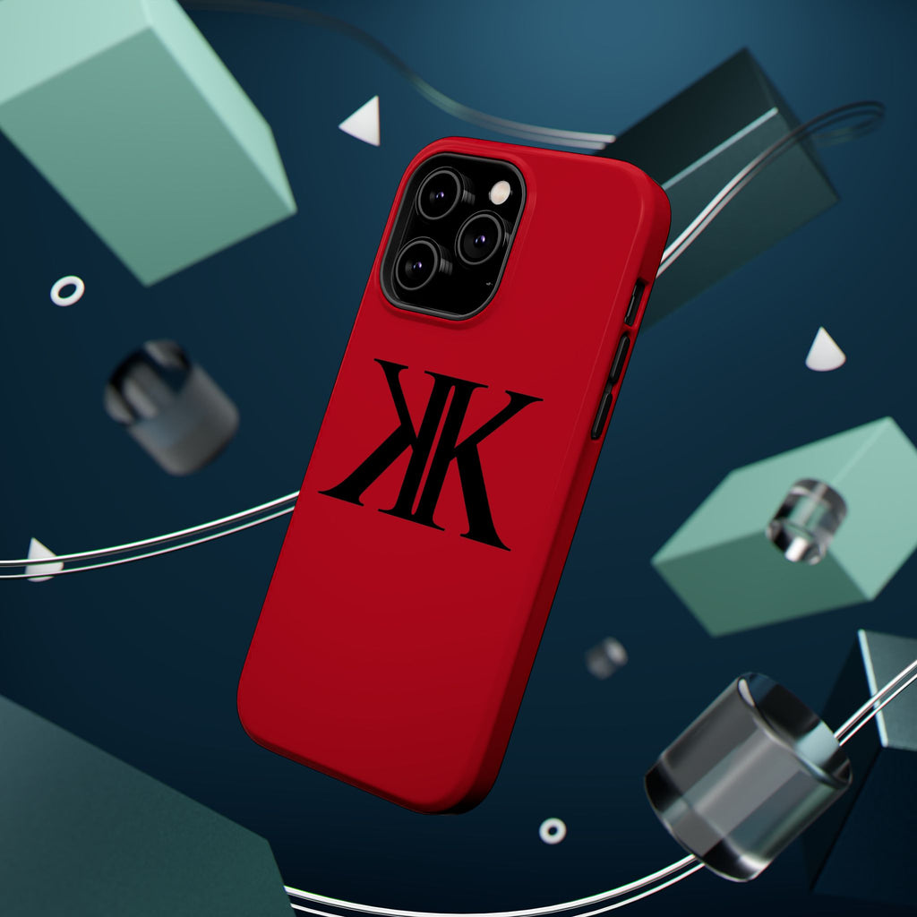 Magnetic Impact-Resistant RED Case with Bold KK Monogram
