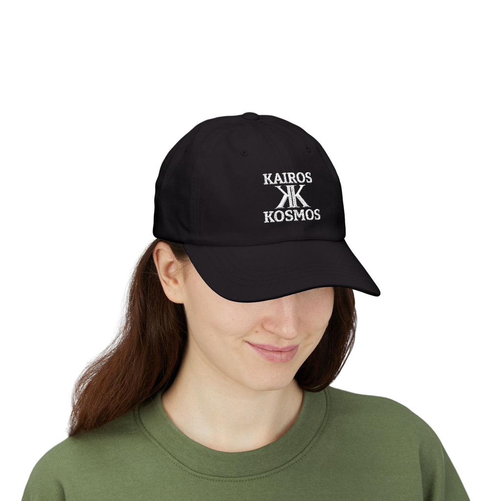 Kairos Kosmos BLACK Embroidered Cap — "Give No F**ks" Back Text