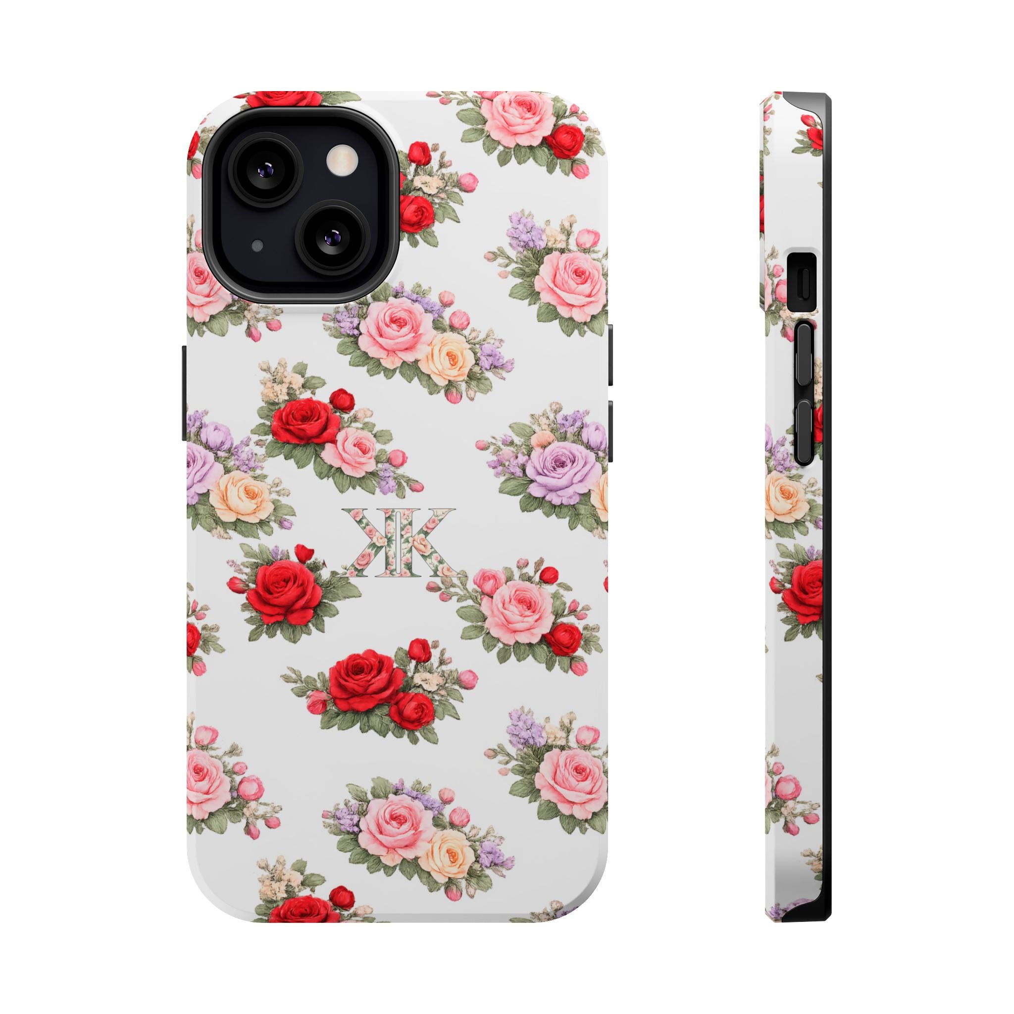 Anthos Collection Vintage Floral Rose Pattern Magnetic Impact-Resistant Phone Case