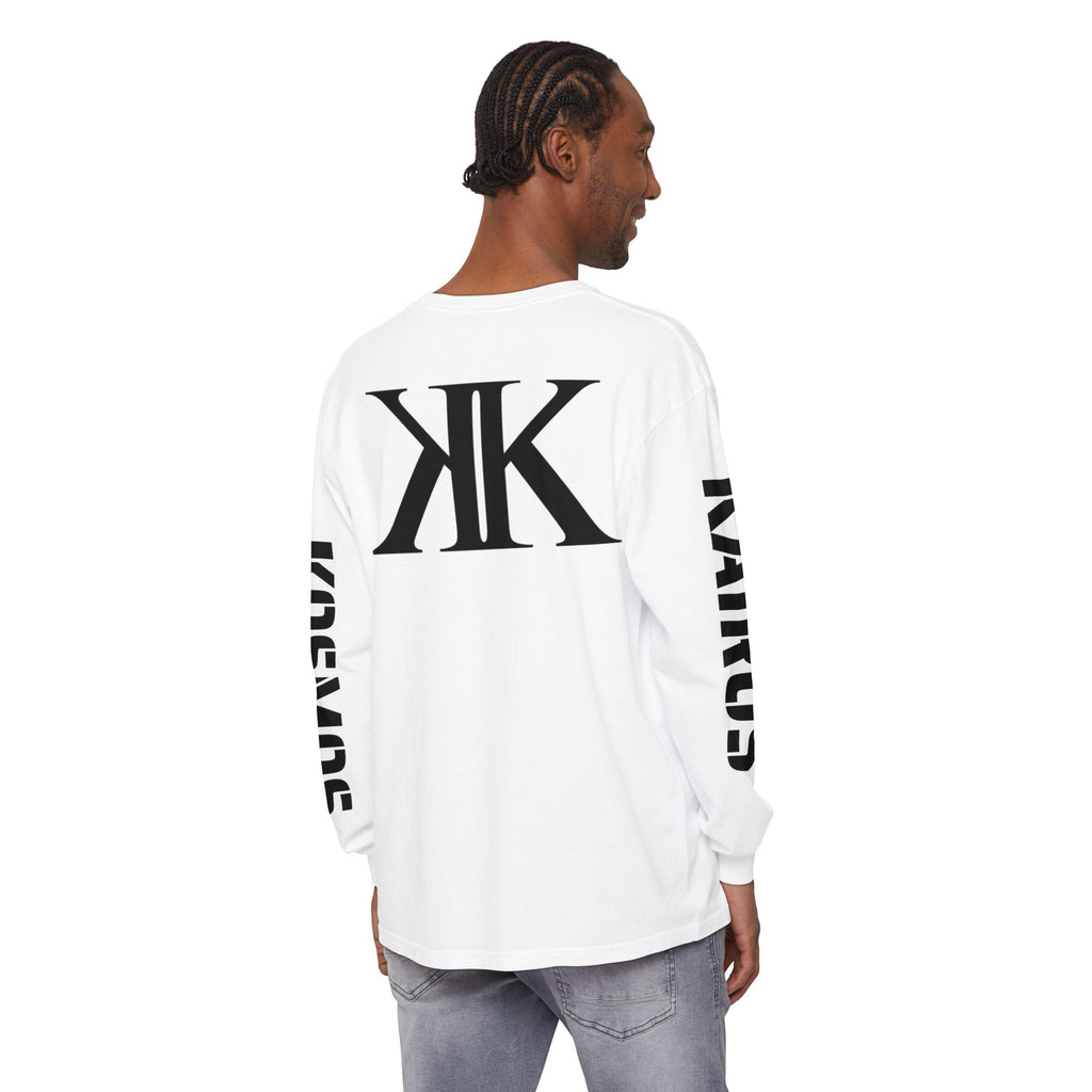 KOSMOS Monogram Uni-Sex Long Sleeve Tee — Bold Black Logo Sleeve Shirt