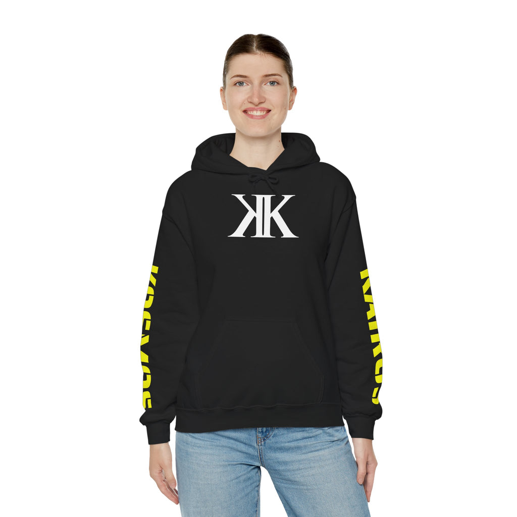 KAIROS KOSMUS Logo Hoodie BLACK — Minimalist Black Emblem Pullover