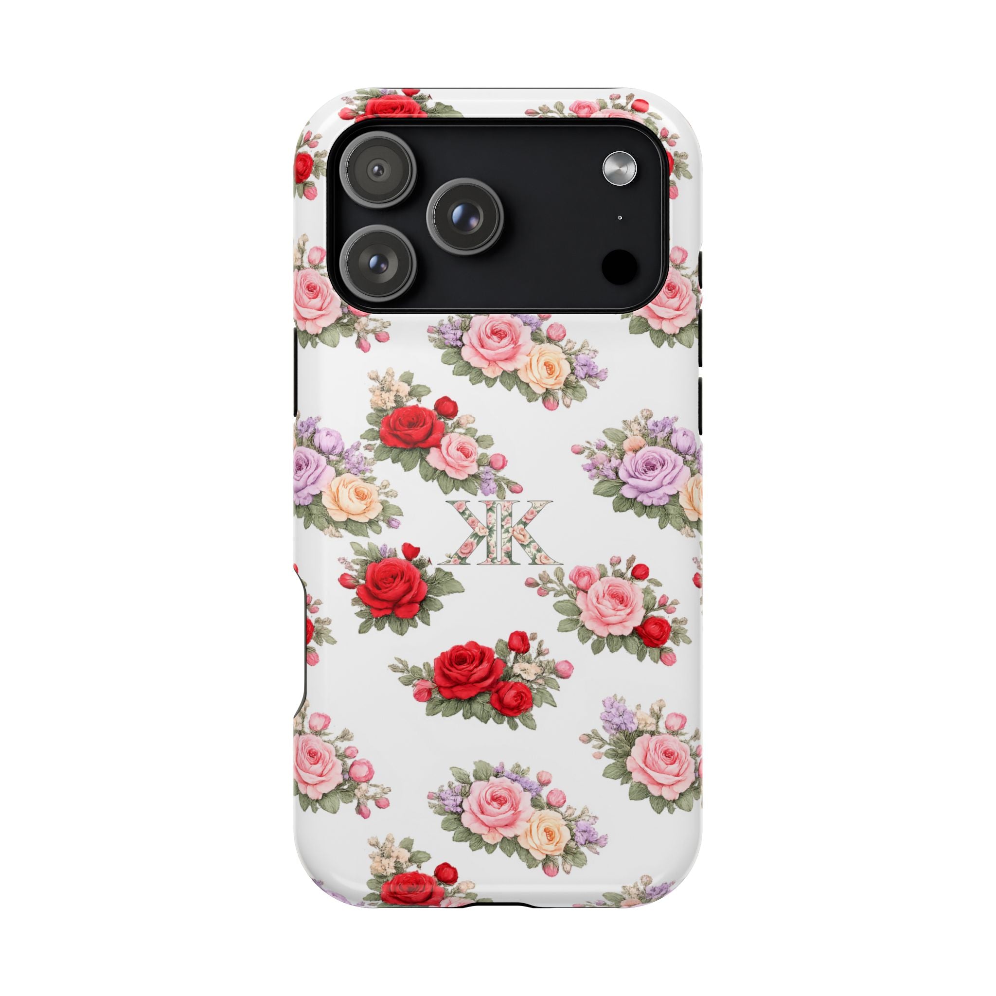 Anthos Collection Vintage Floral Rose Pattern Magnetic Impact-Resistant Phone Case
