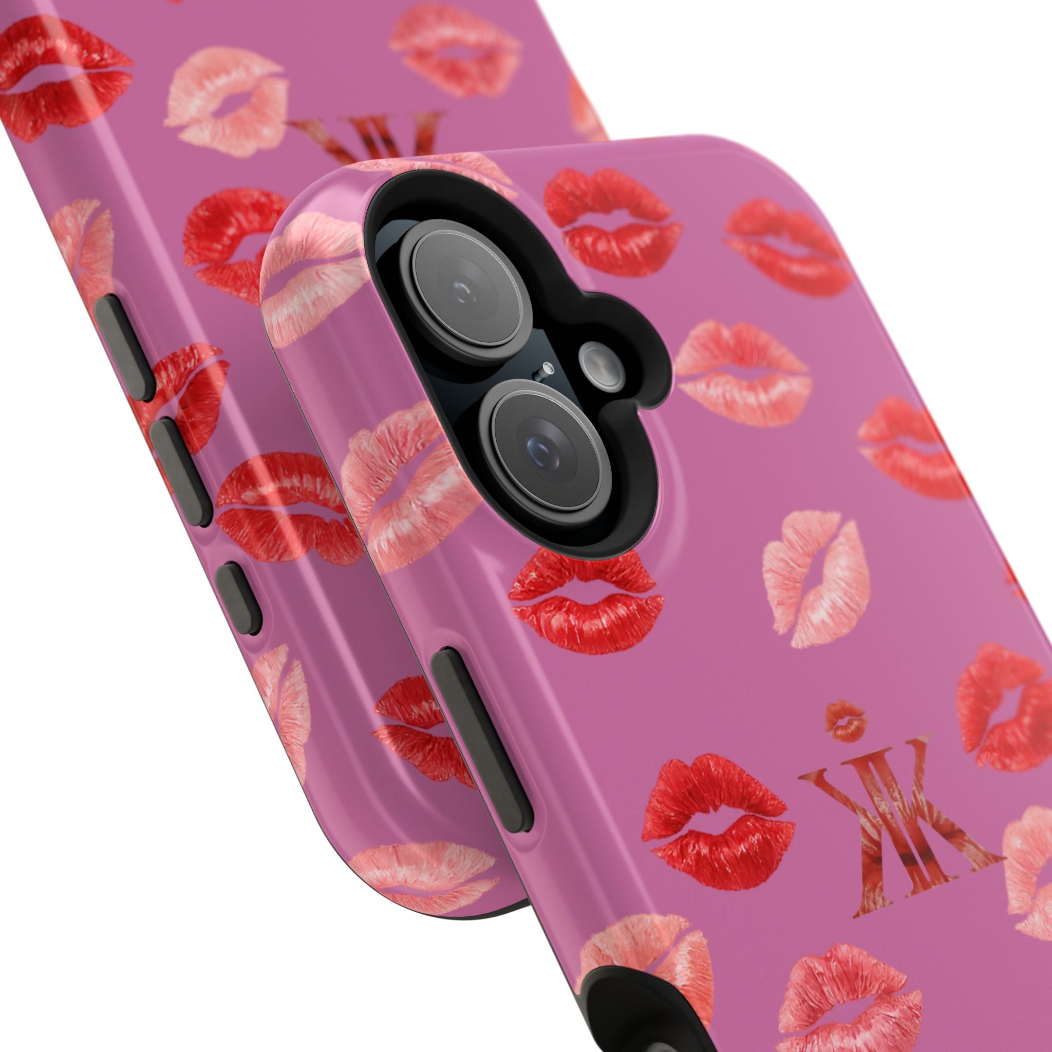 Psyche Collection Light Pink - Kiss Pattern Magnetic Impact Phone Case