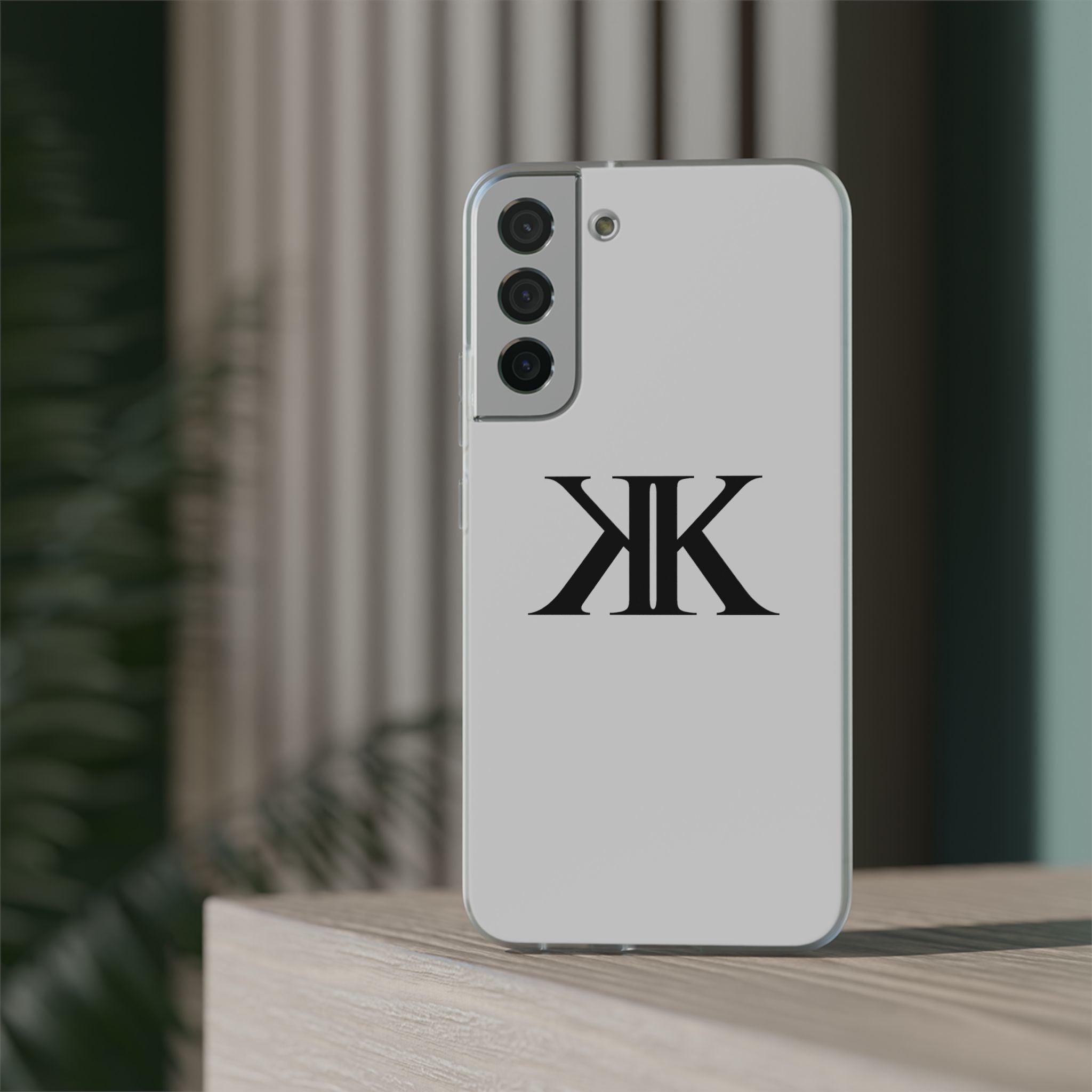 Monogram KK Phone Case — Minimalist Black Logo Flexi Case