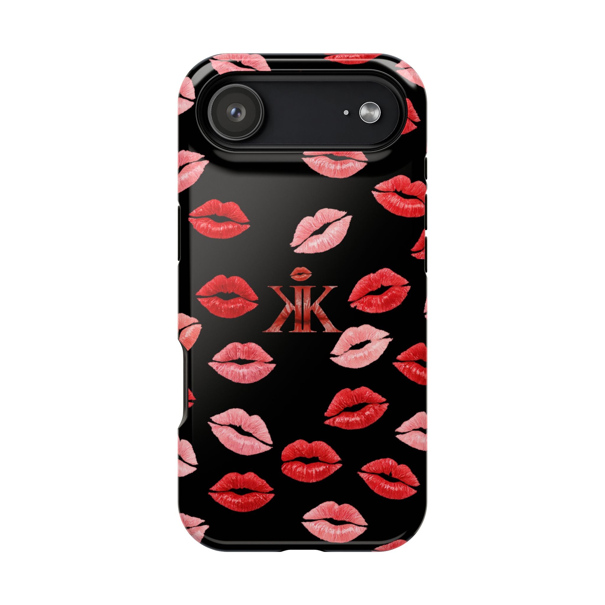 Psyche Collection BLACK - Kiss Pattern Magnetic Impact Phone Case