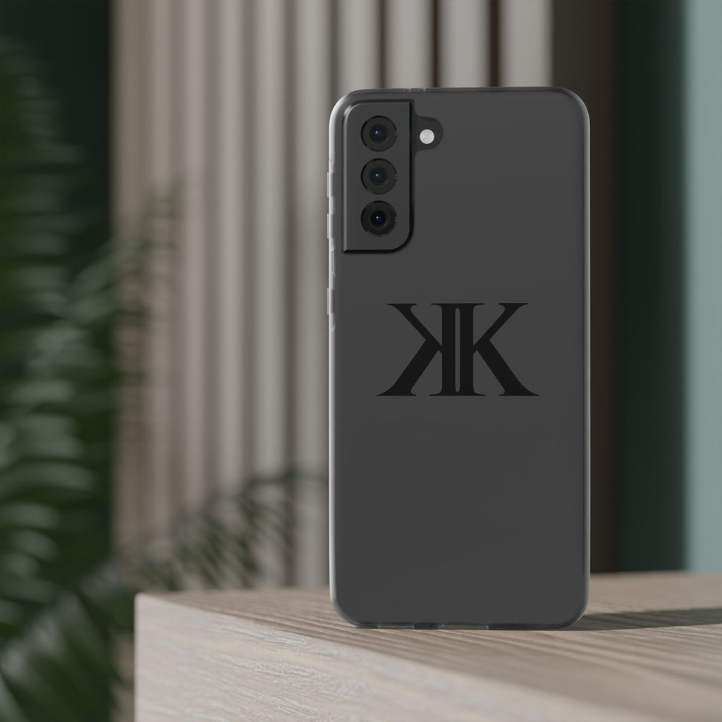 Monogram KK Phone Case — Minimalist Black Logo Flexi Case