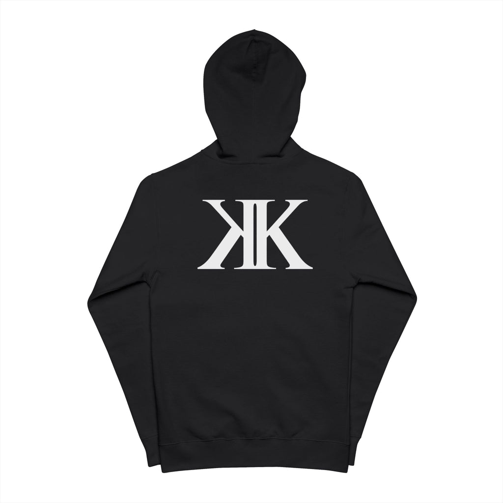 K K Monogram Zip-Up Hoodie — Minimalist Logo Fleece Jacket