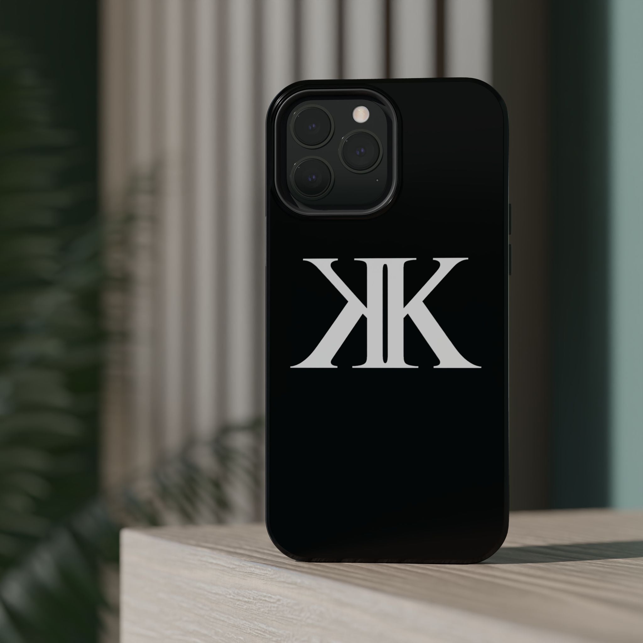 Magnetic Impact-Resistant BLACK Case with Bold KK Monogram