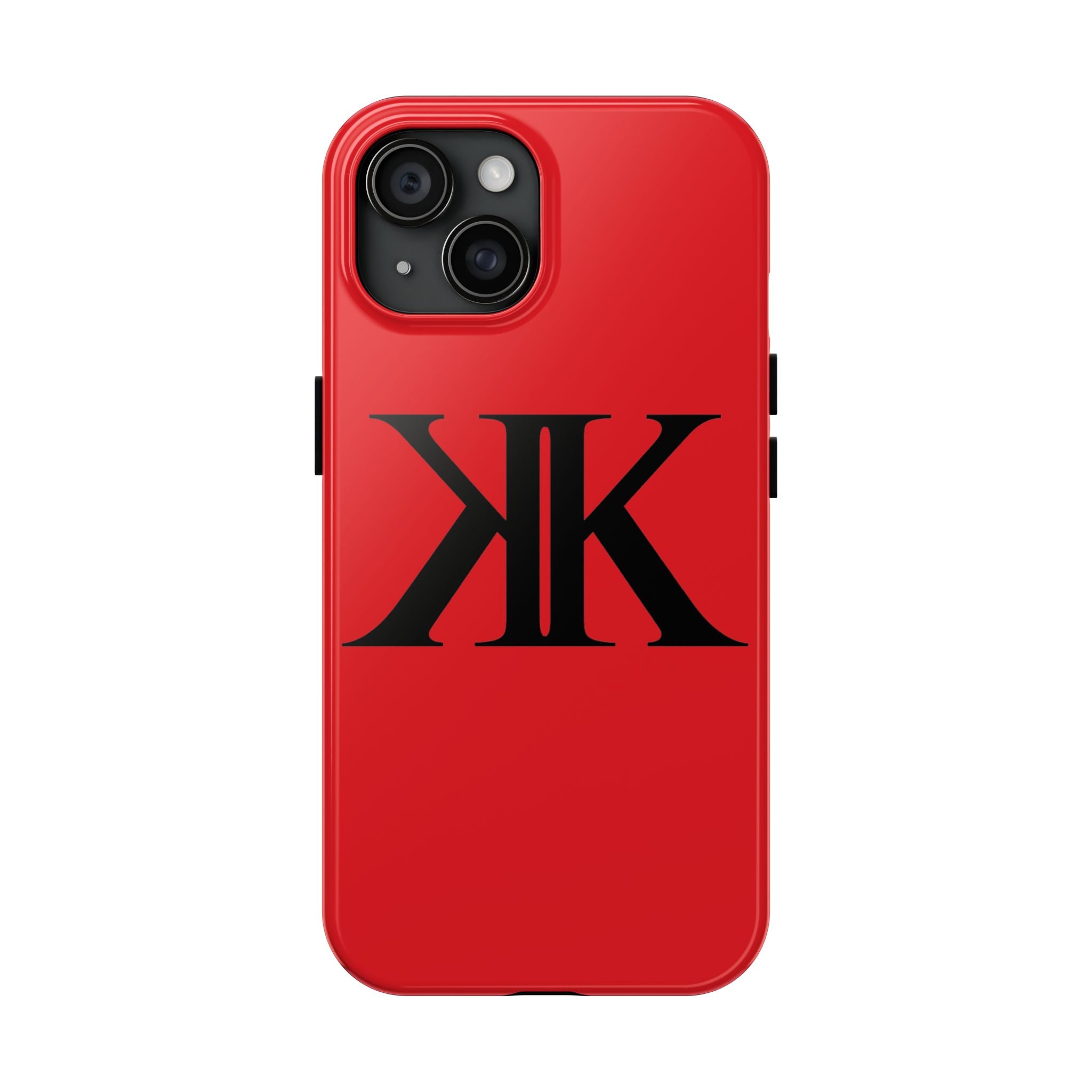 Monogram 'KK' RED Tough Phone Case — Minimal Black Initials Protective Cover