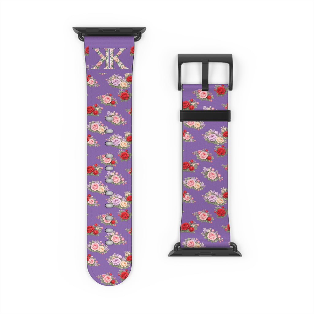 Anthos Collection Light Purple Floral Vintage Watch Band —  Apple Watch Strap