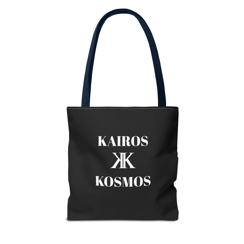 Kairos Kosmos BLACK Tote Bag – Minimalist Monogram Tote