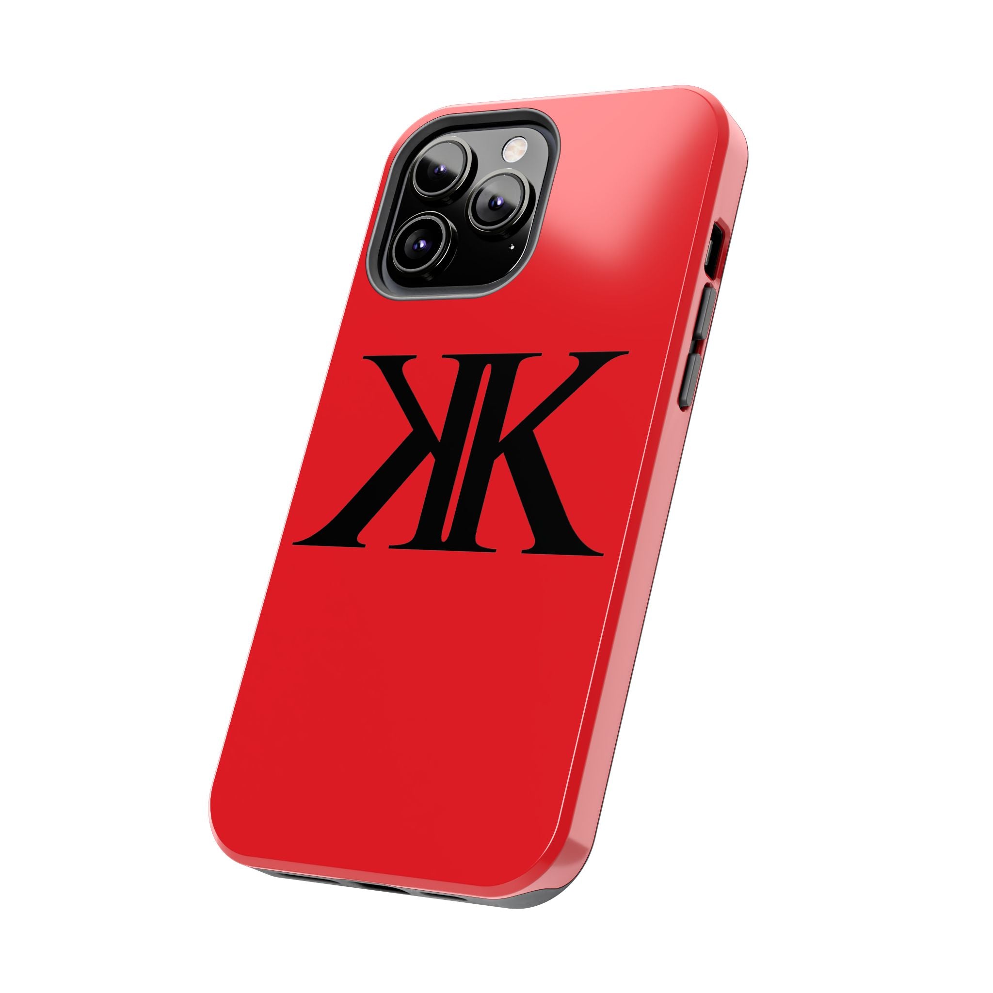 Monogram 'KK' RED Tough Phone Case — Minimal Black Initials Protective Cover