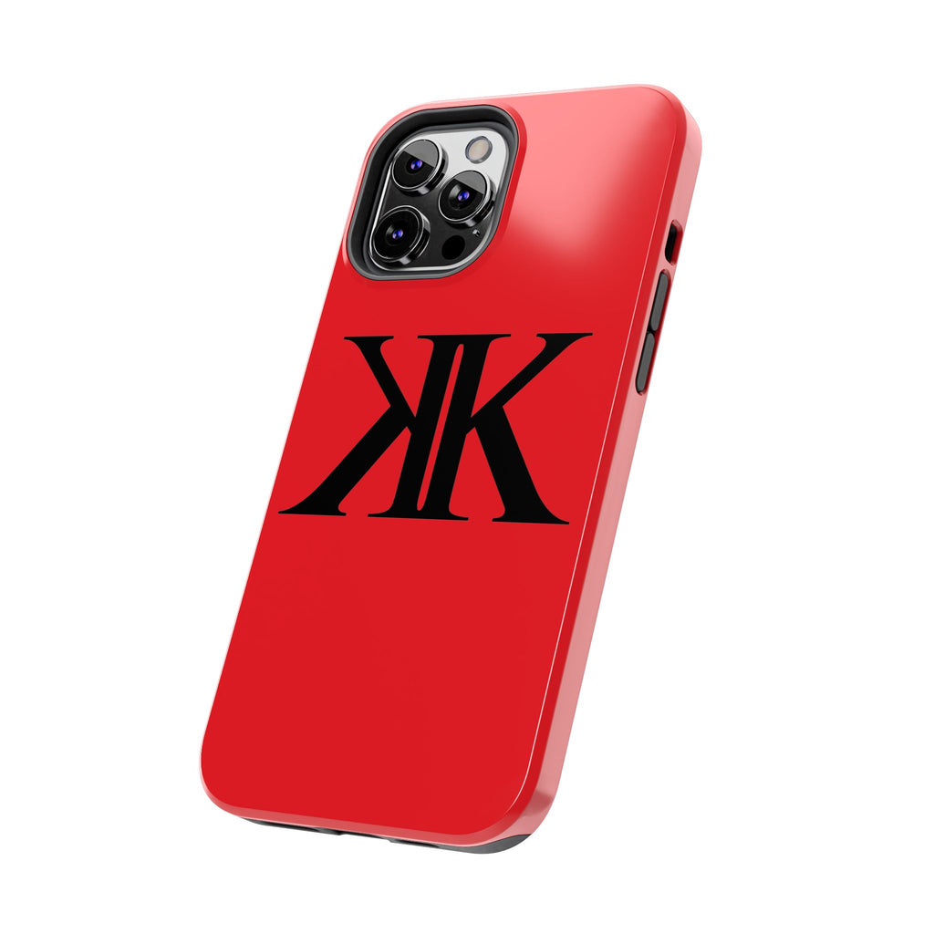 Monogram 'KK' RED Tough Phone Case — Minimal Black Initials Protective Cover