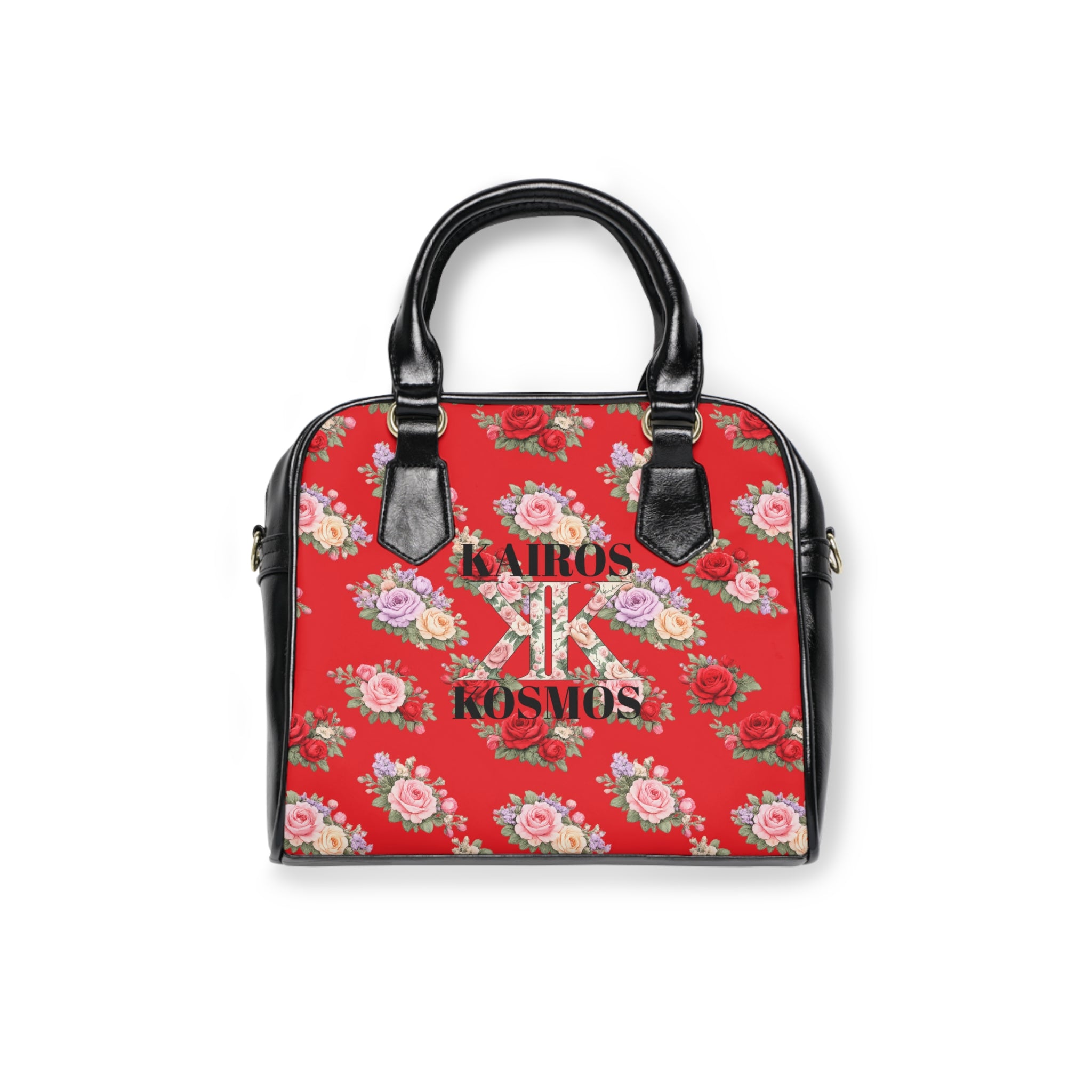 Anthos Collection RED Vintage Floral 'Kairos Kosmos' Shoulder Handbag