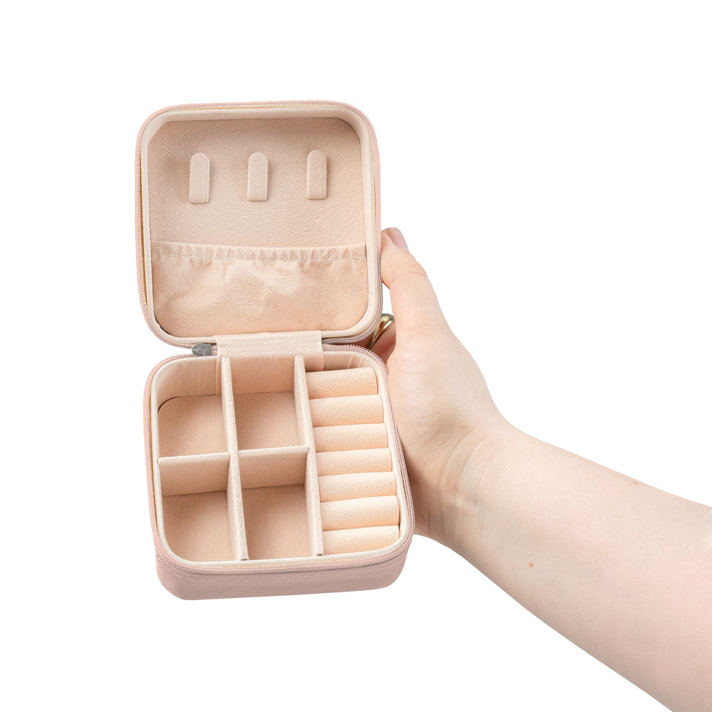 Compact Travel Jewelry Case — Portable Ring & Earring Organizer