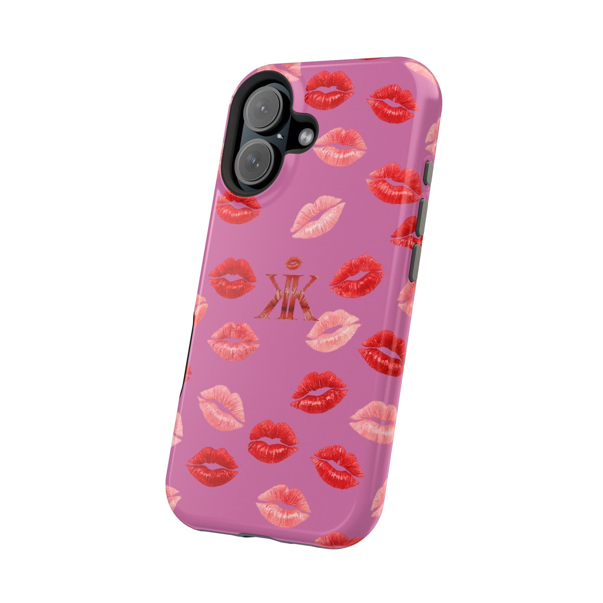 Psyche Collection Light Pink - Kiss Pattern Magnetic Impact Phone Case