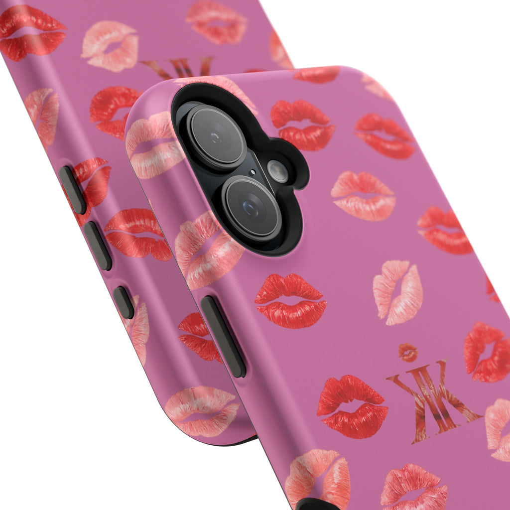 Psyche Collection Light Pink - Kiss Pattern Magnetic Impact Phone Case