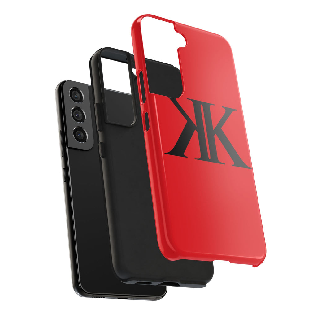 Monogram 'KK' RED Tough Phone Case — Minimal Black Initials Protective Cover