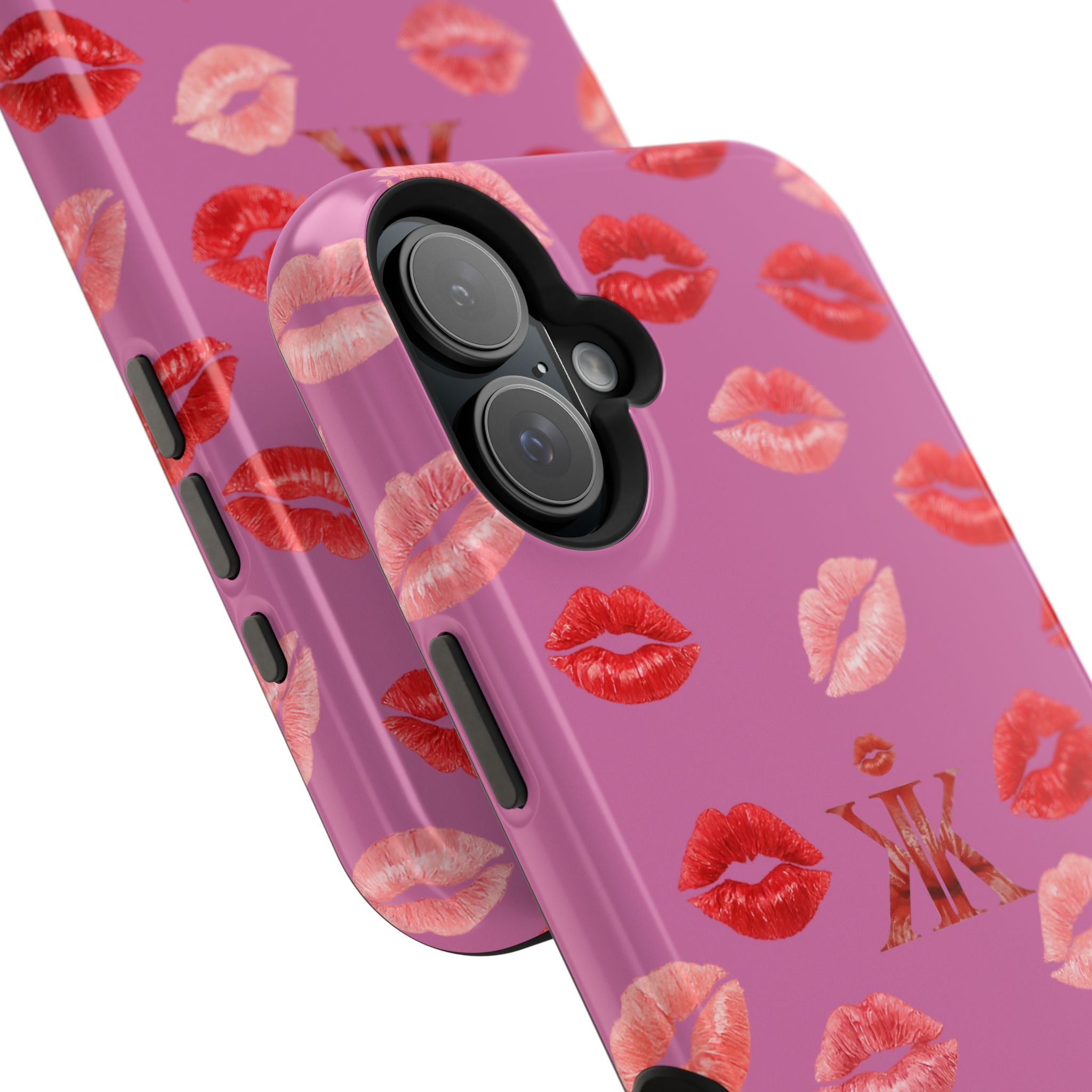 Psyche Collection Light Pink - Kiss Pattern Magnetic Impact Phone Case